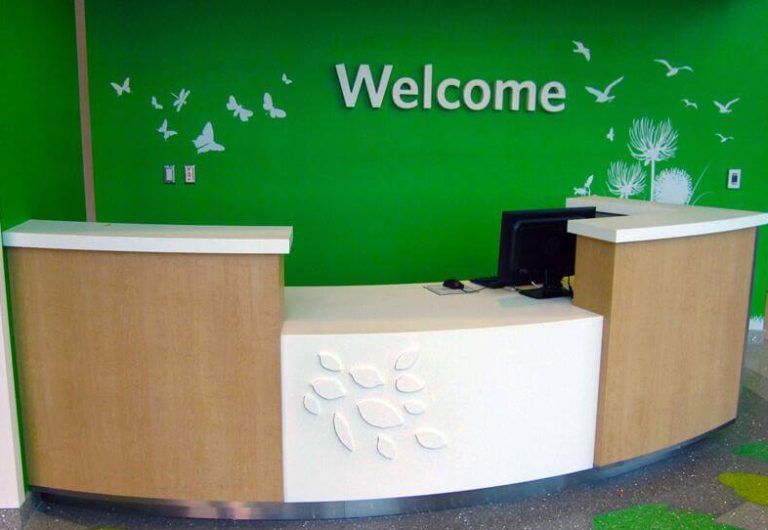 hospital registration reception desk