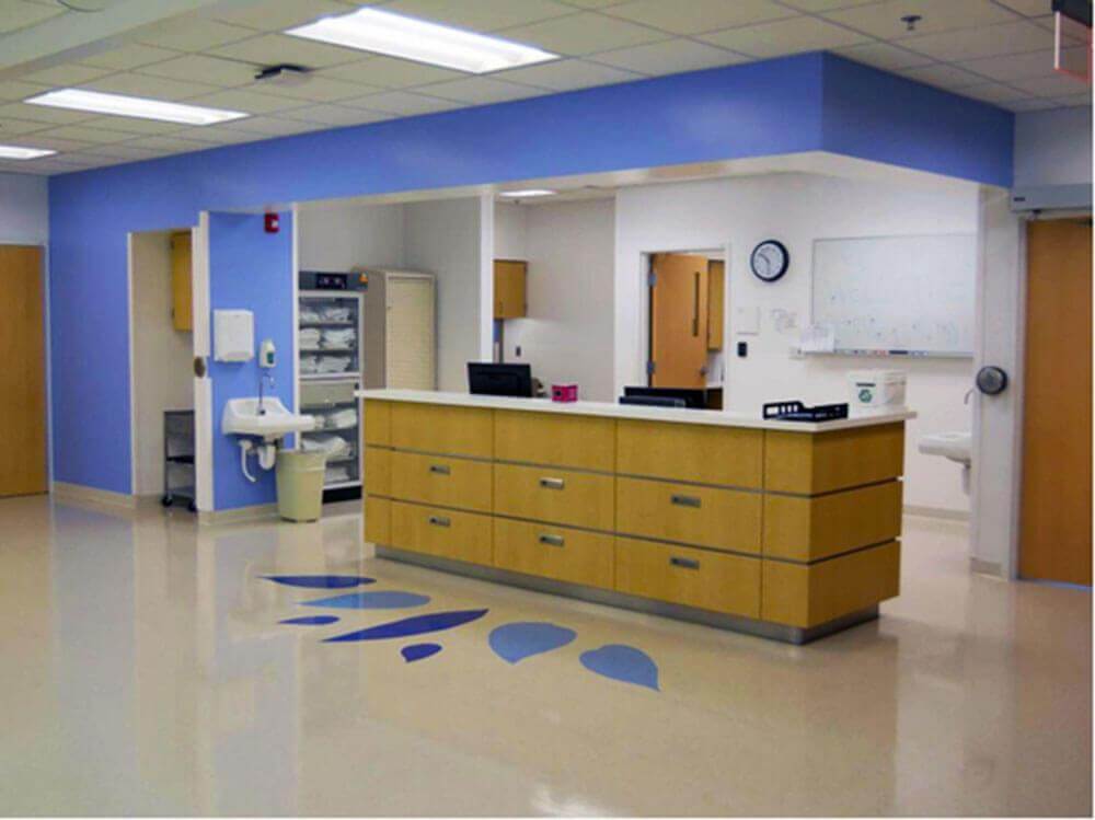 healthcare blue nurses station