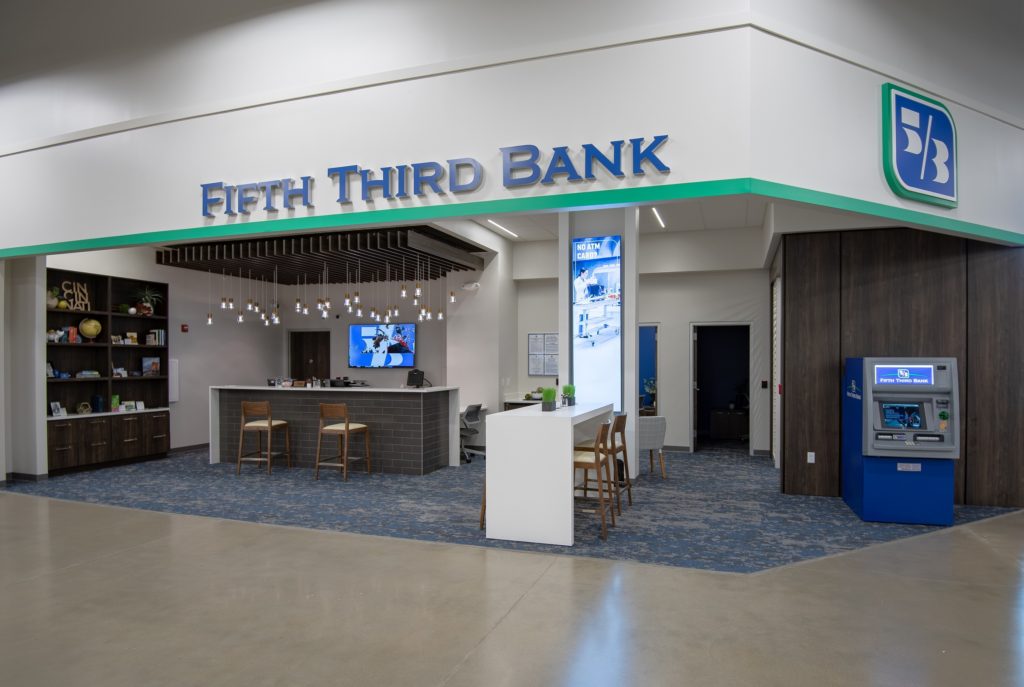 5/3rd bank customer service kiosk with counter seating