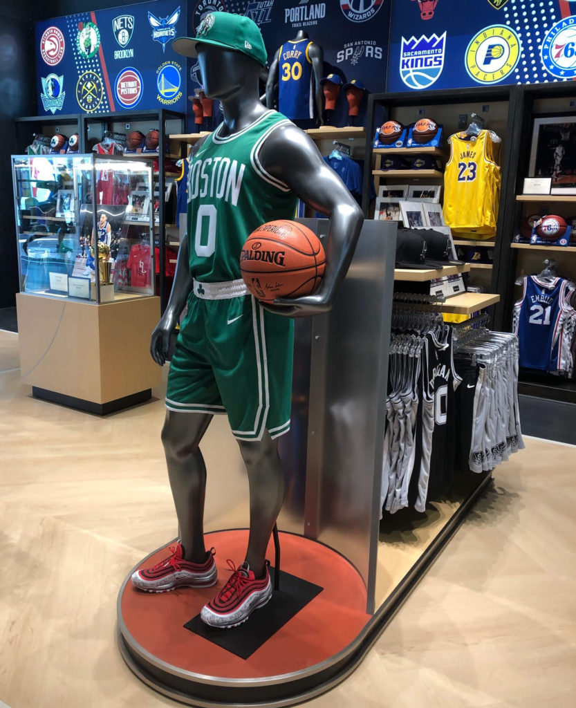 Disney NBA store custom sports retail clothing display shelving