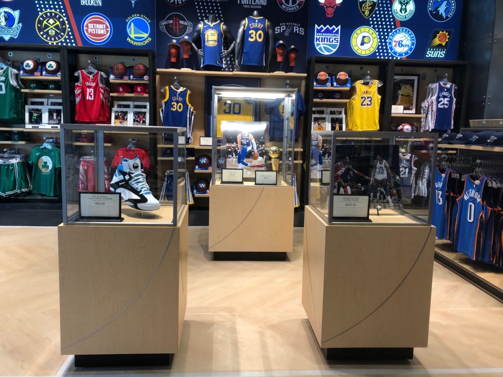 Disney NBA store retail acrylic display casework